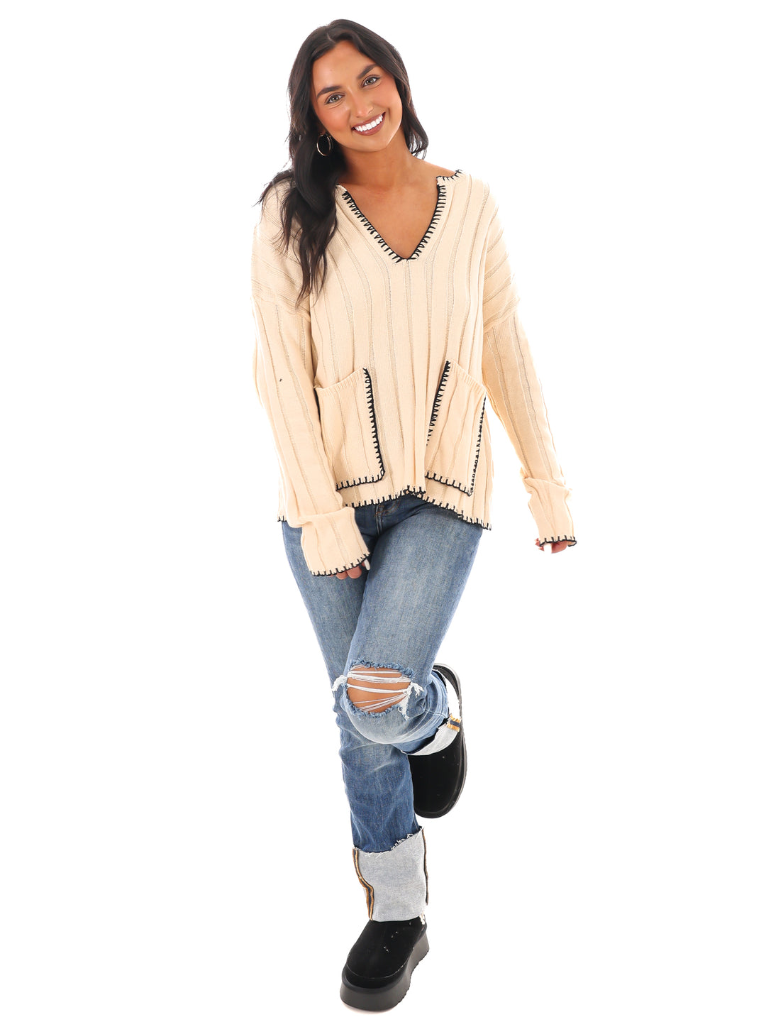 Ribbed Bliss Knit Sweater