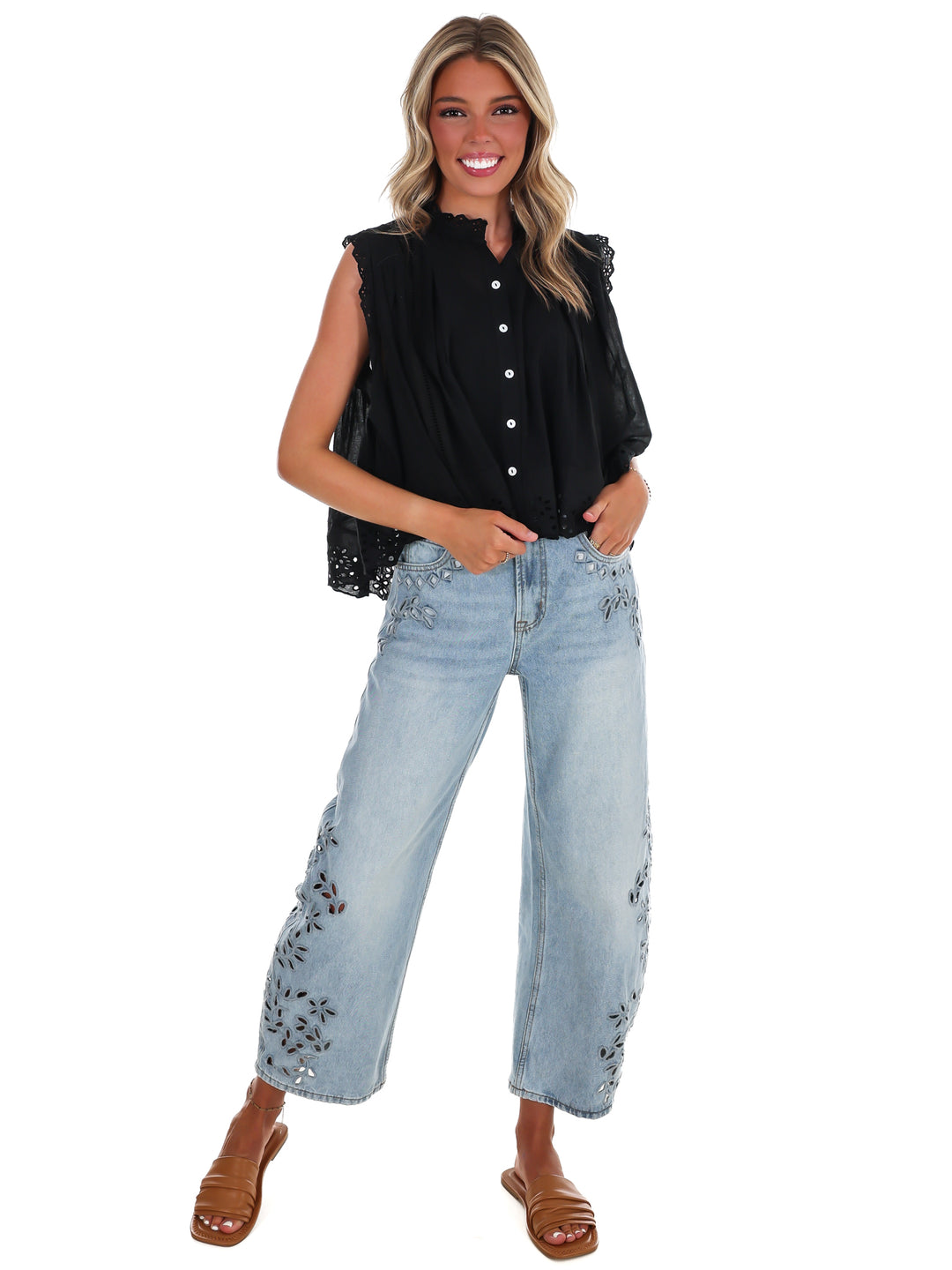 Worn to Wander Floral Eyelet Lace Top