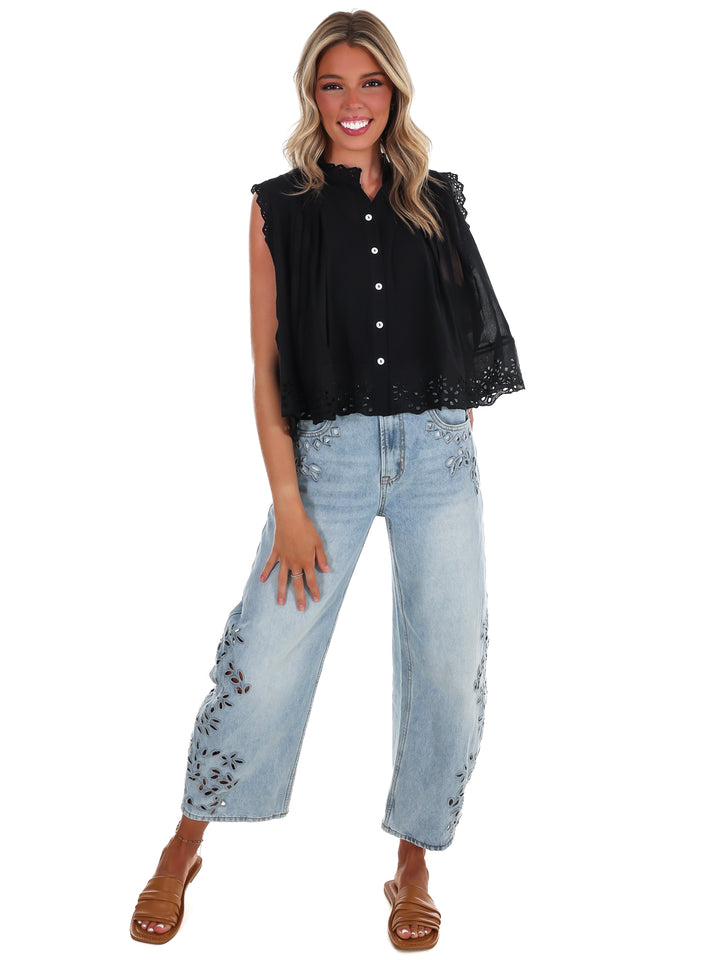 Worn to Wander Floral Eyelet Lace Top