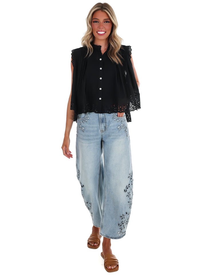 Worn to Wander Floral Eyelet Lace Top
