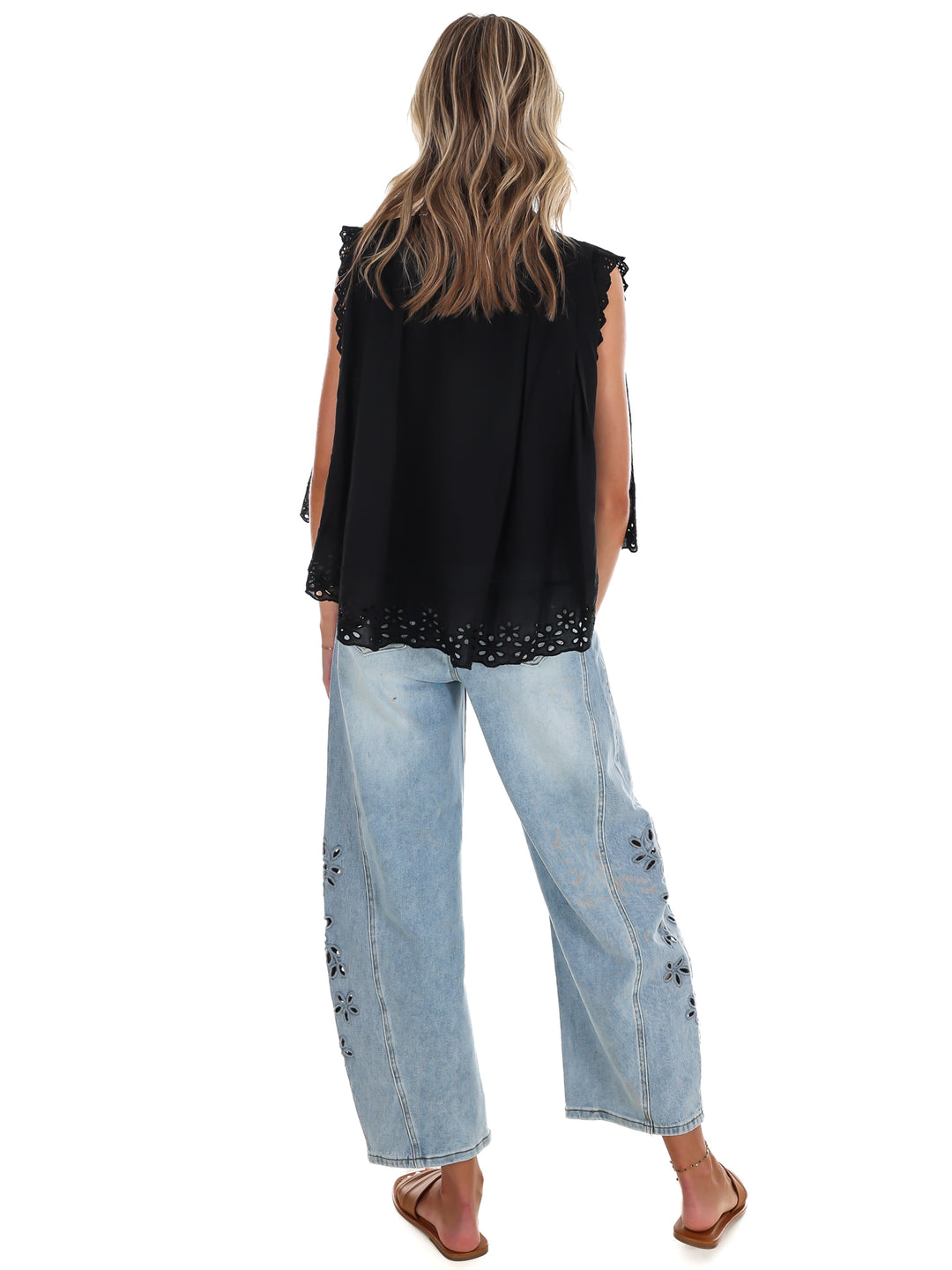 Worn to Wander Floral Eyelet Lace Top