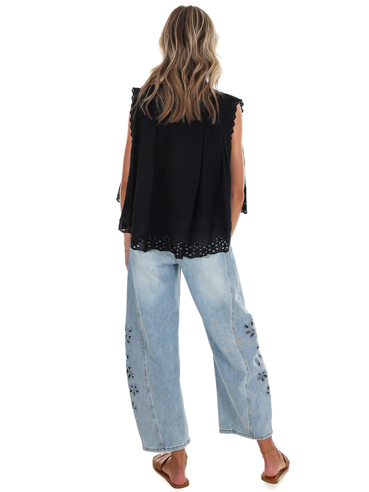 Worn to Wander Floral Eyelet Lace Top