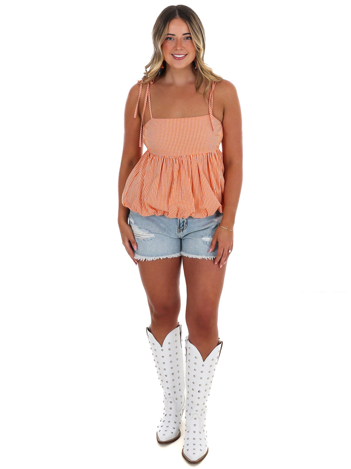 Vols Victory Bubble Hem Top
