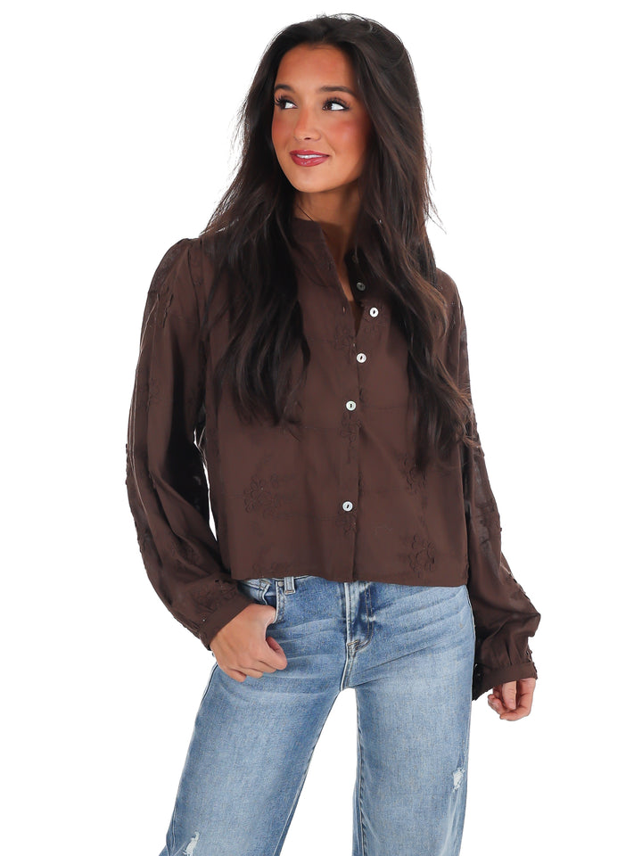 Meadow Bloom Floral Button Top