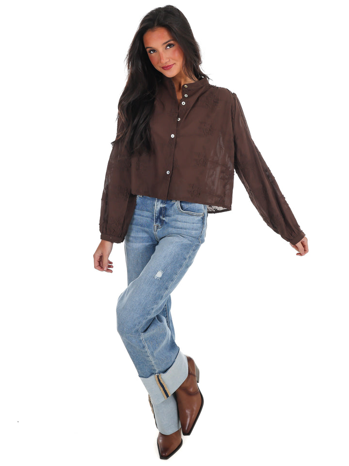 Meadow Bloom Floral Button Top