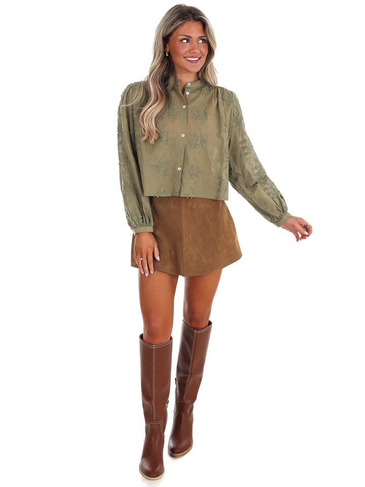 Meadow Bloom Floral Button Top