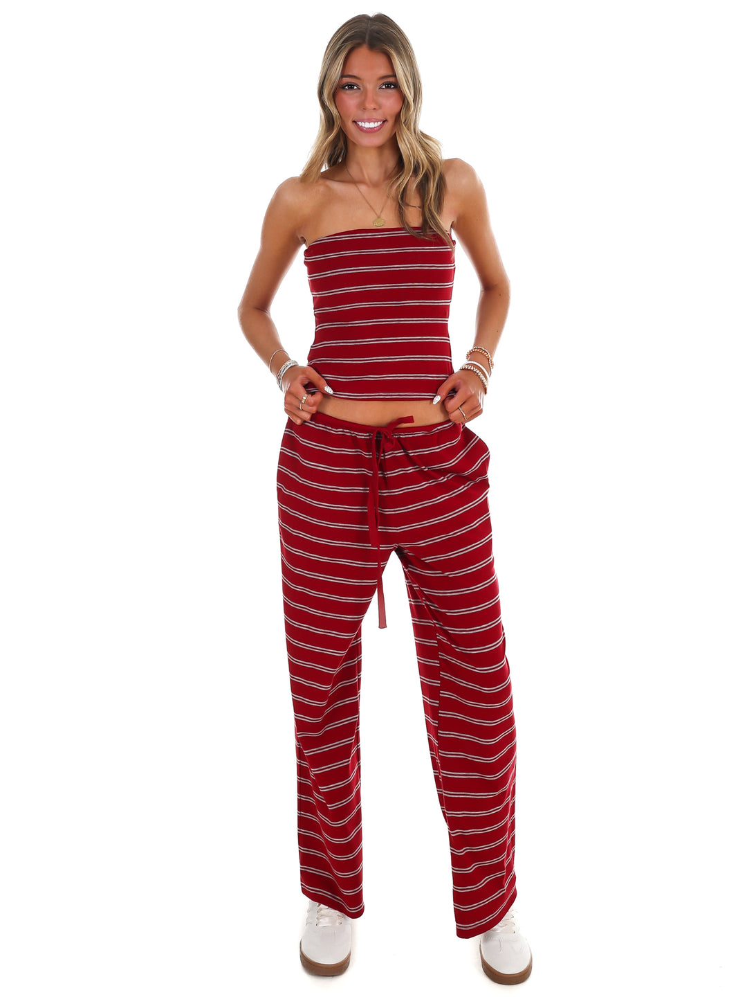 Along the Lines Stripe Two Piece Set