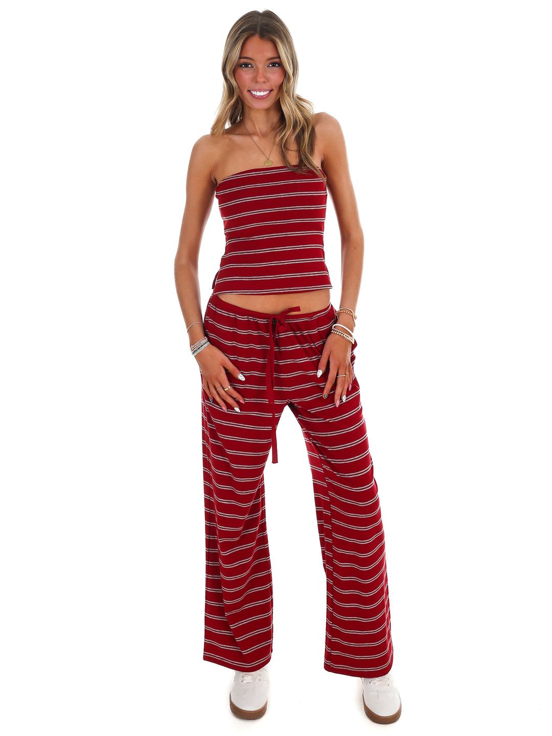 Along the Lines Stripe Two Piece Set