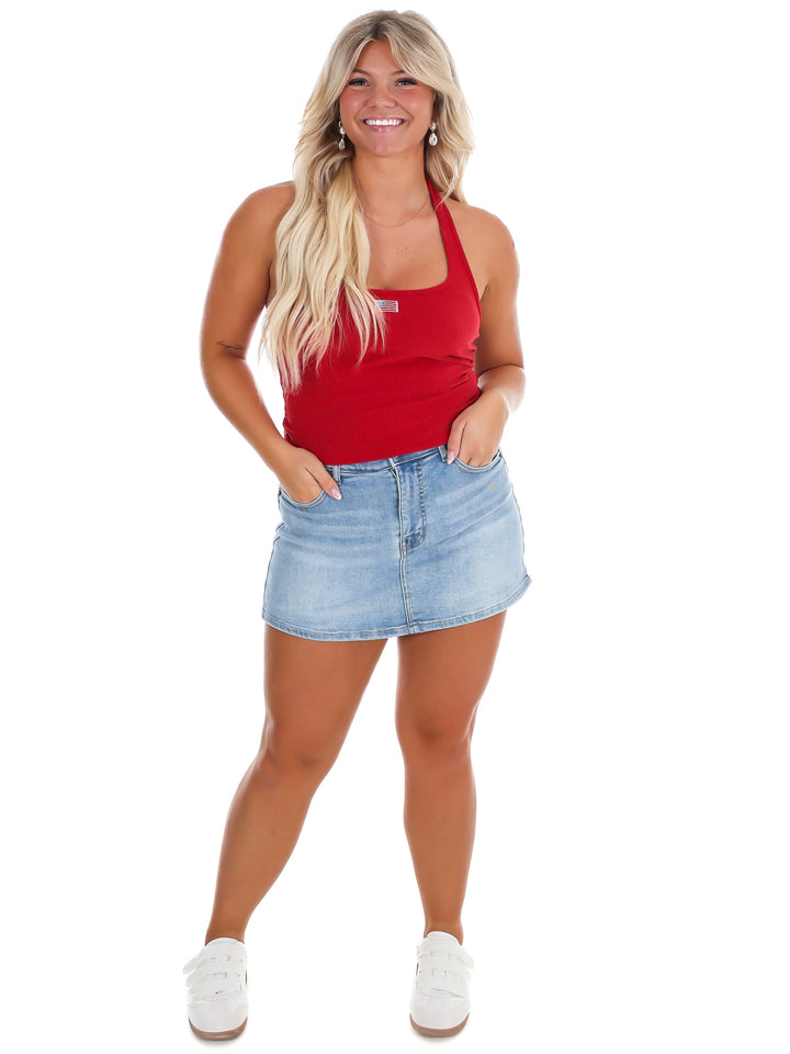 USA Summer Halter Neck Top
