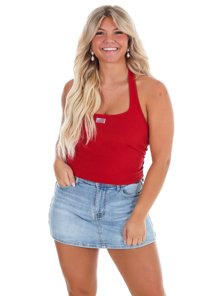 USA Summer Halter Neck Top