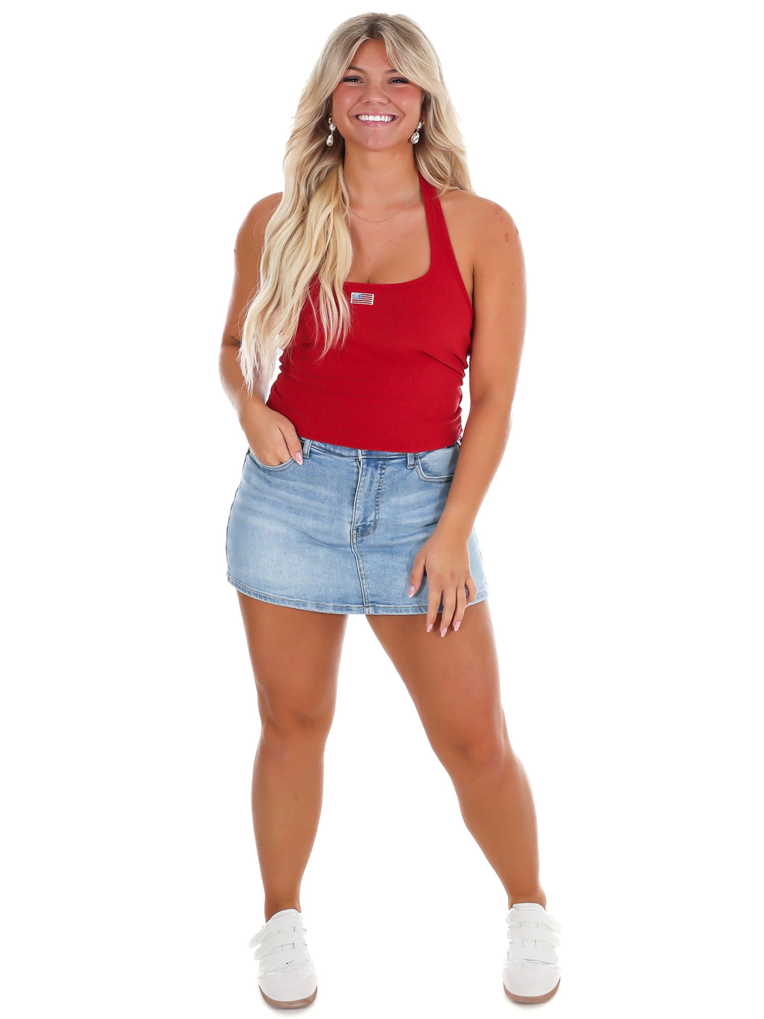 USA Summer Halter Neck Top