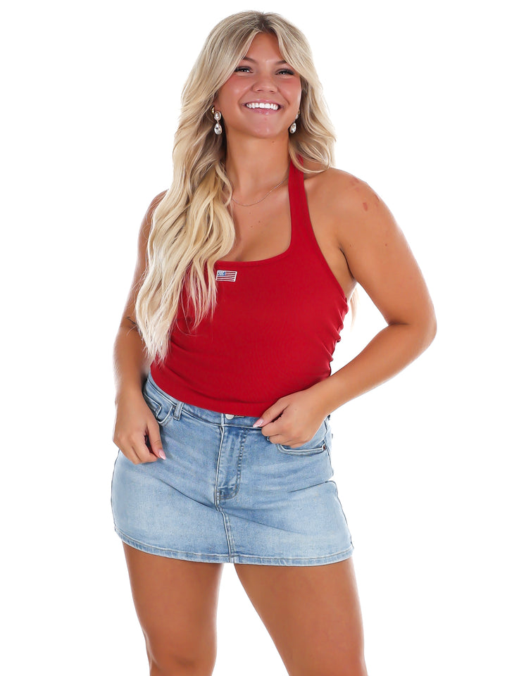 USA Summer Halter Neck Top