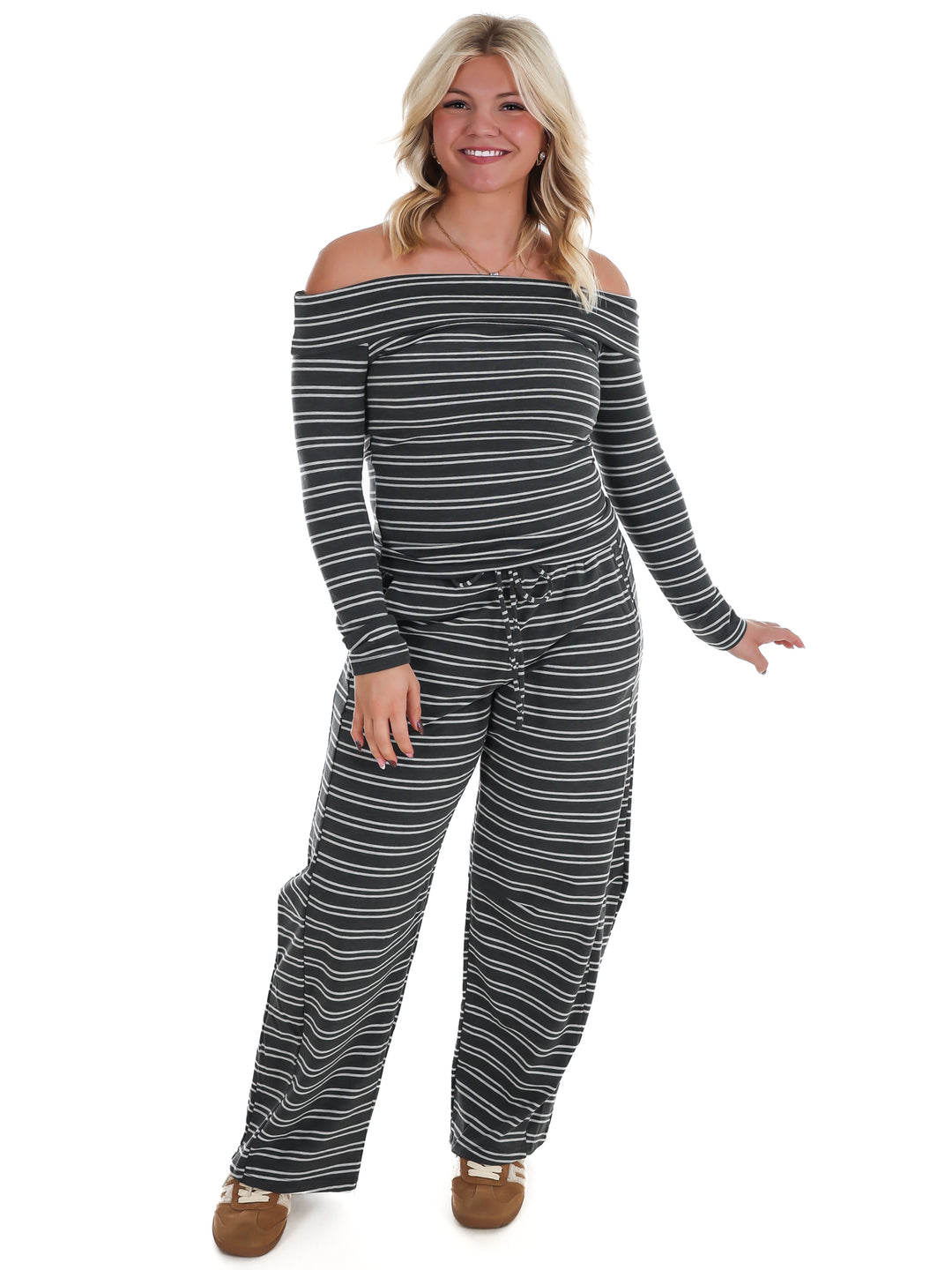Comfy Season Stripe Two Piece Set