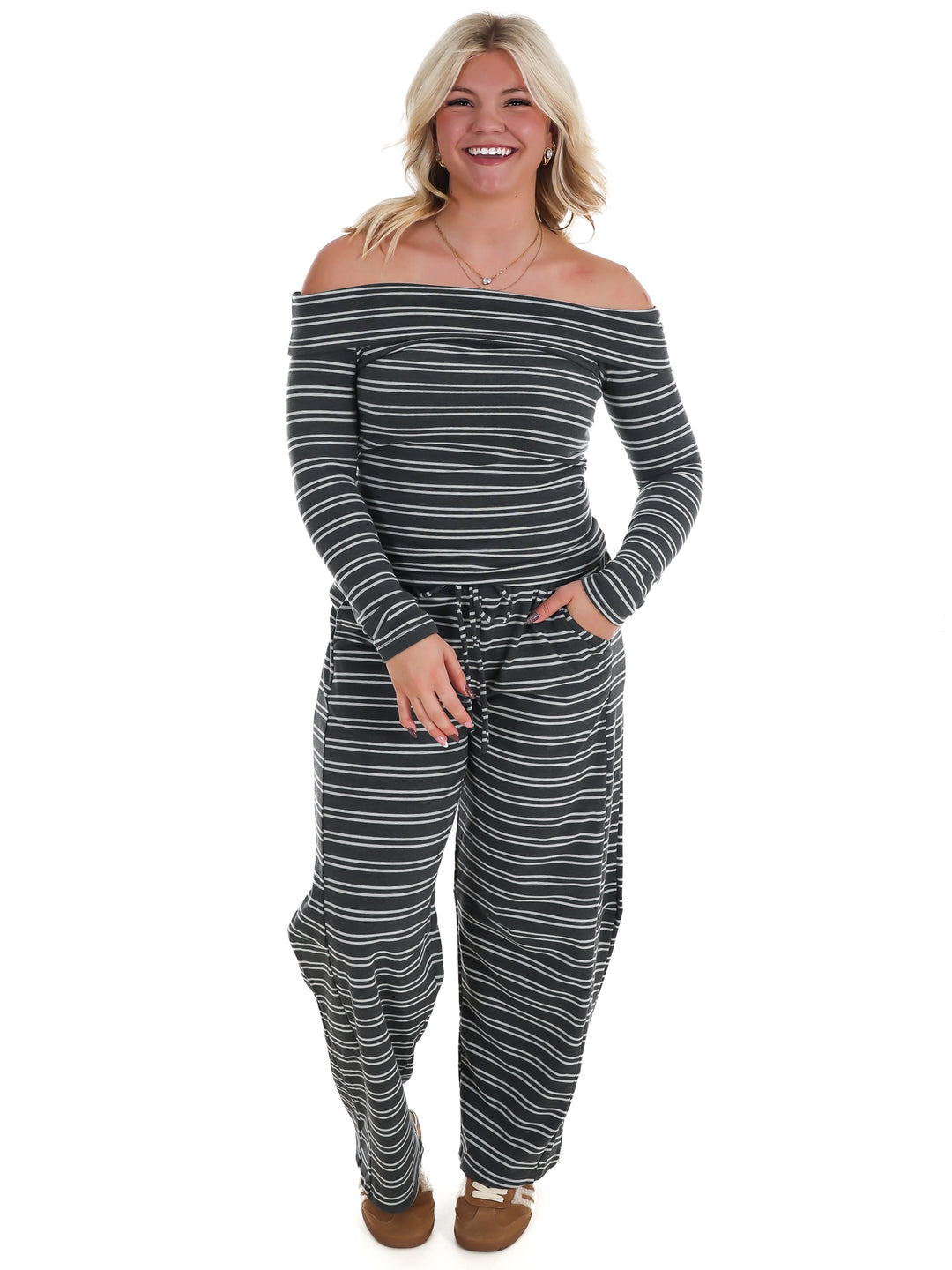 Comfy Season Stripe Two Piece Set