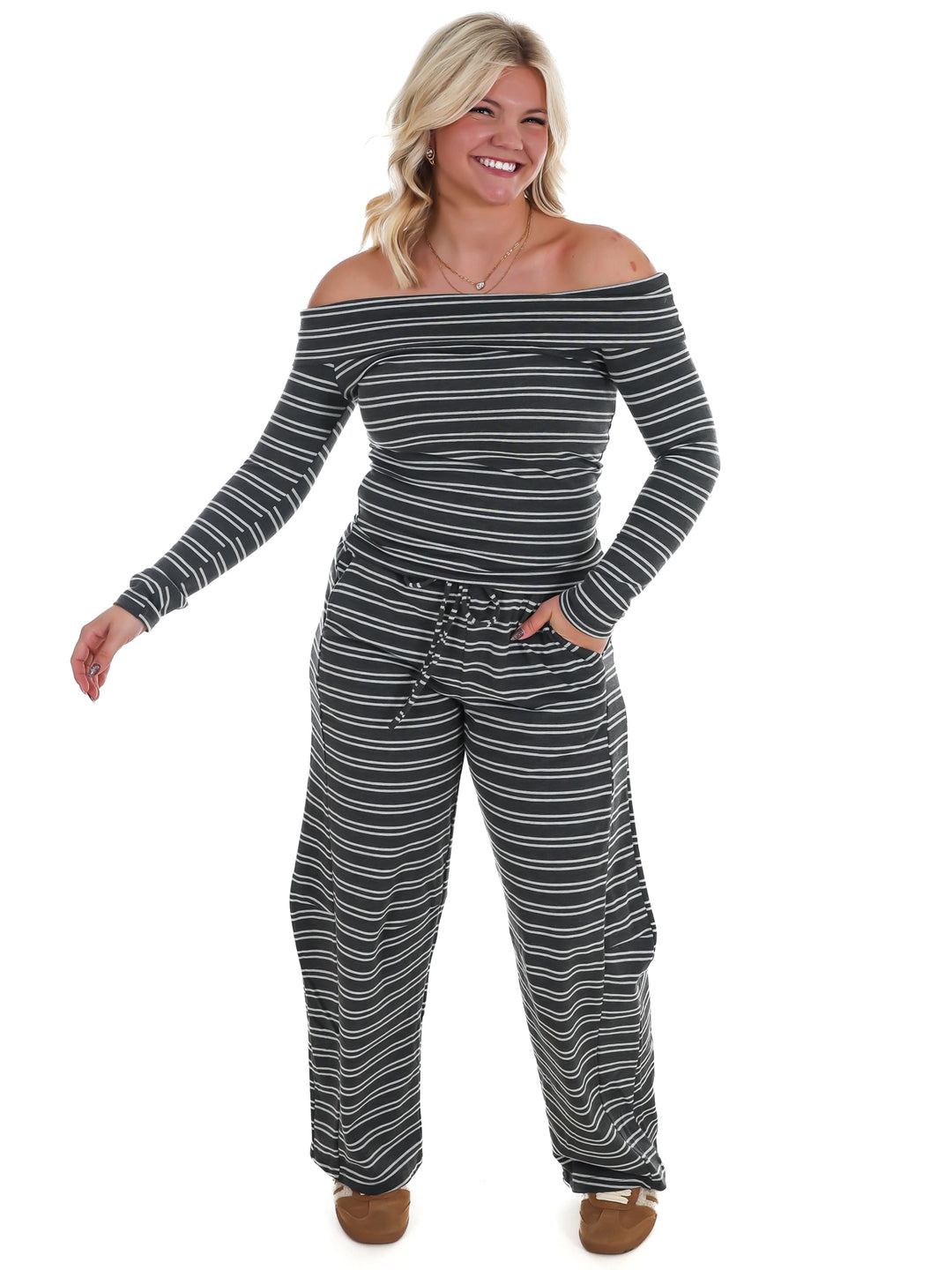 Comfy Season Stripe Two Piece Set