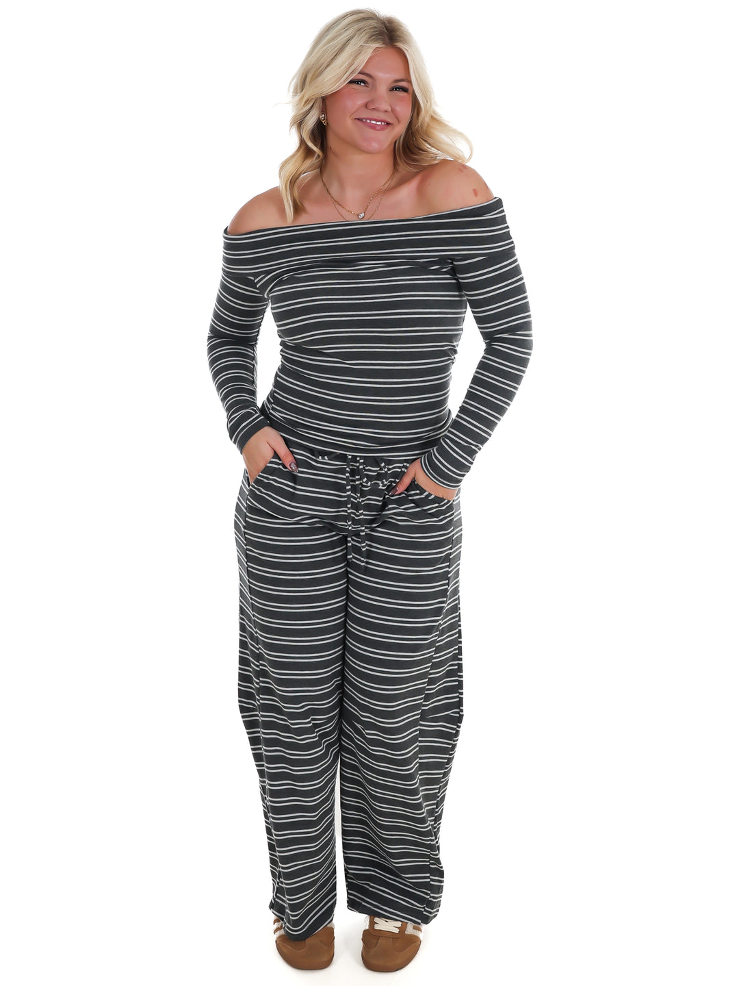 Comfy Season Stripe Two Piece Set