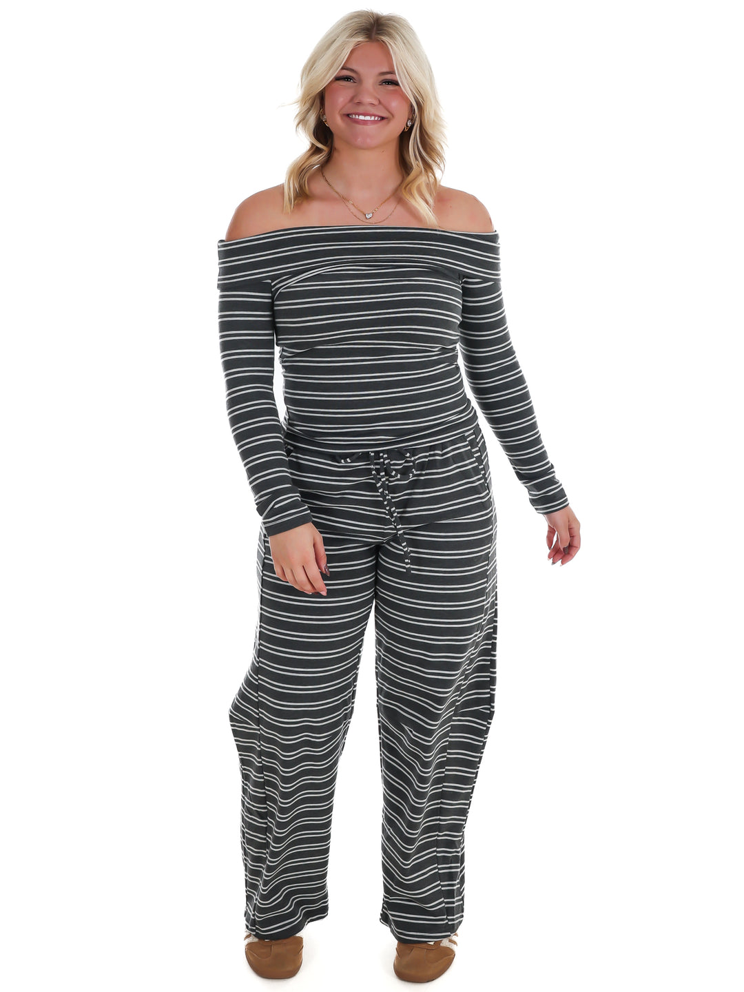 Comfy Season Stripe Two Piece Set
