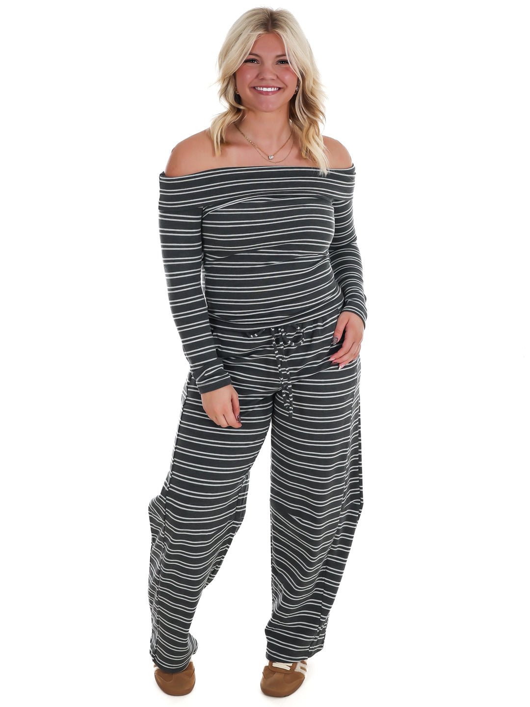Comfy Season Stripe Two Piece Set