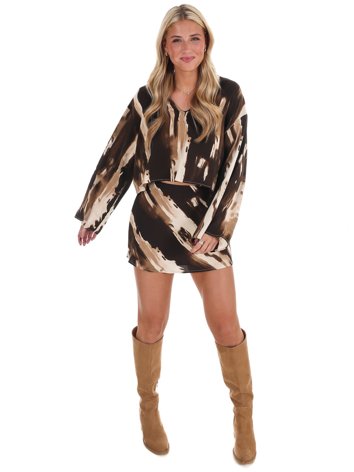 Something Amazing Print Mini Skirt Set