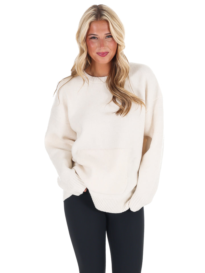 Chic Comfort Crewneck Pocket Sweater Doorbuster