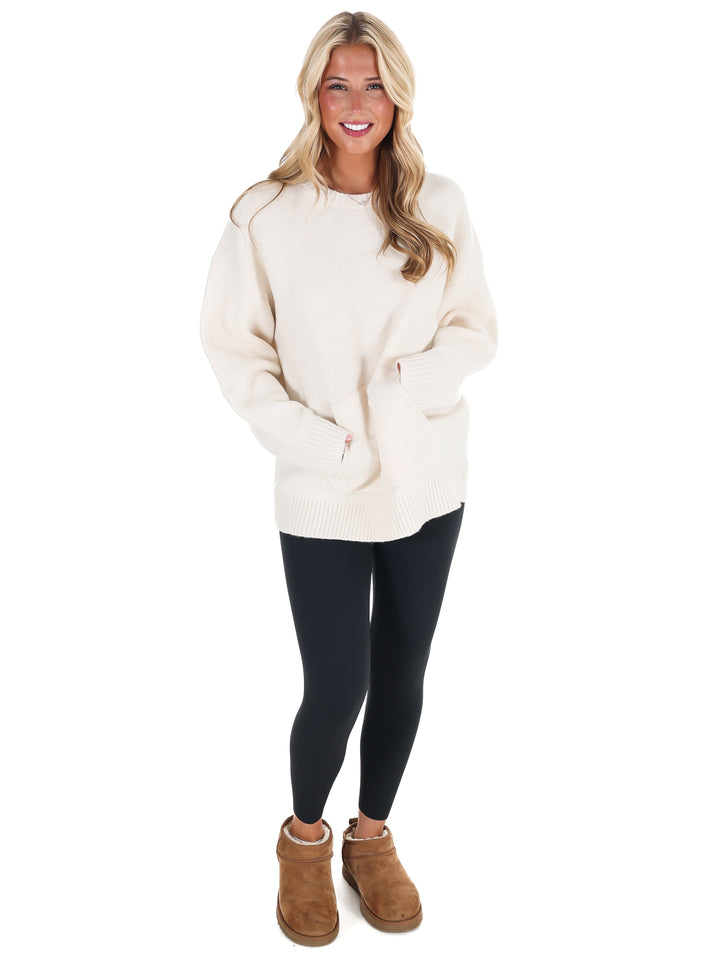 Chic Comfort Crewneck Pocket Sweater Doorbuster