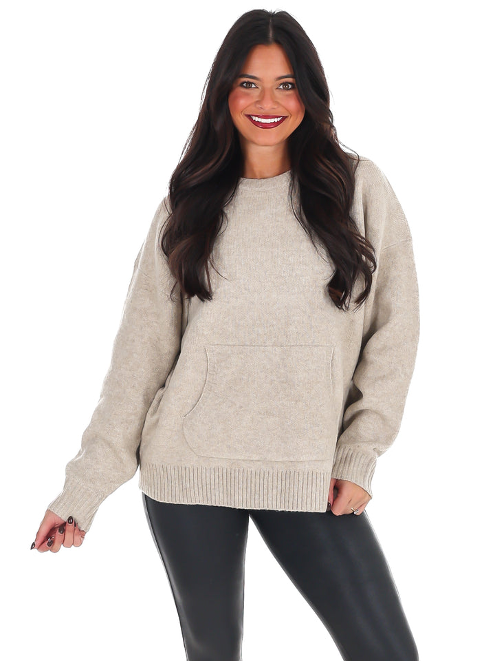 Chic Comfort Crewneck Pocket Sweater Doorbuster