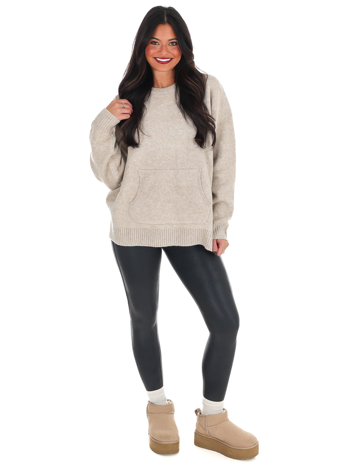 Chic Comfort Crewneck Pocket Sweater Doorbuster