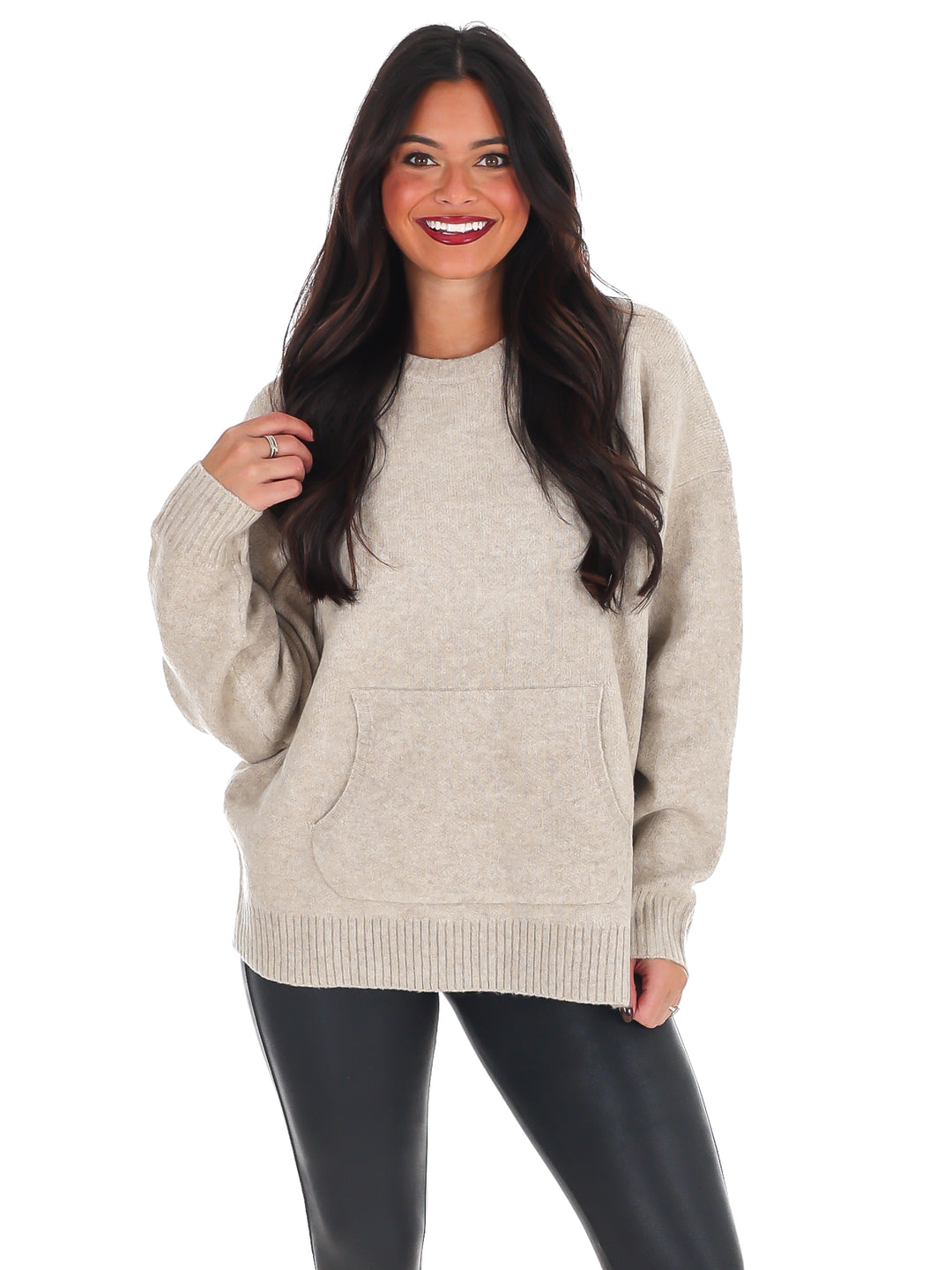 Chic Comfort Crewneck Pocket Sweater Doorbuster