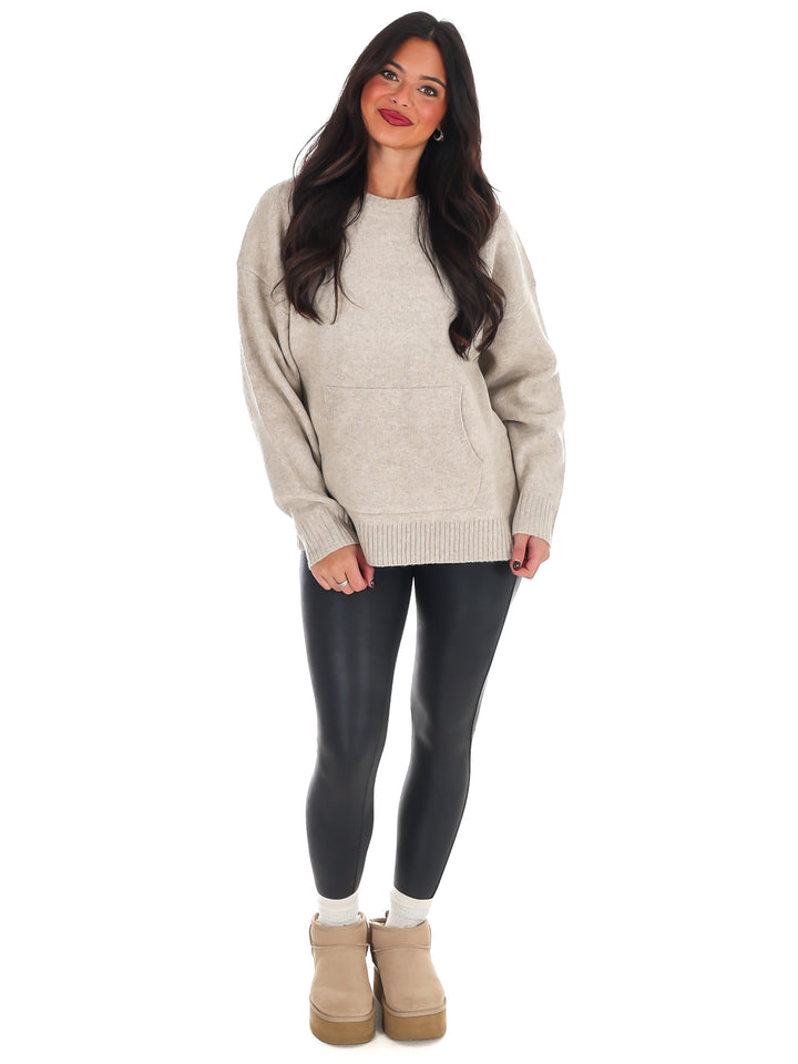 Chic Comfort Crewneck Pocket Sweater Doorbuster
