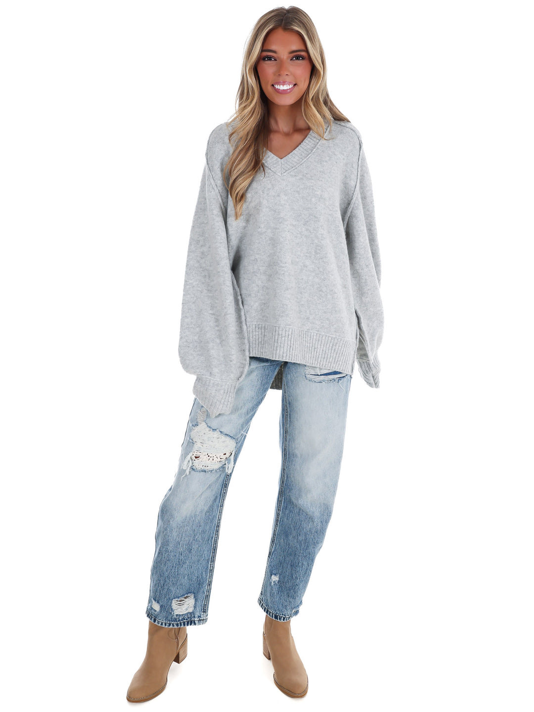 Soft Escape Oversized V-Neck Sweater