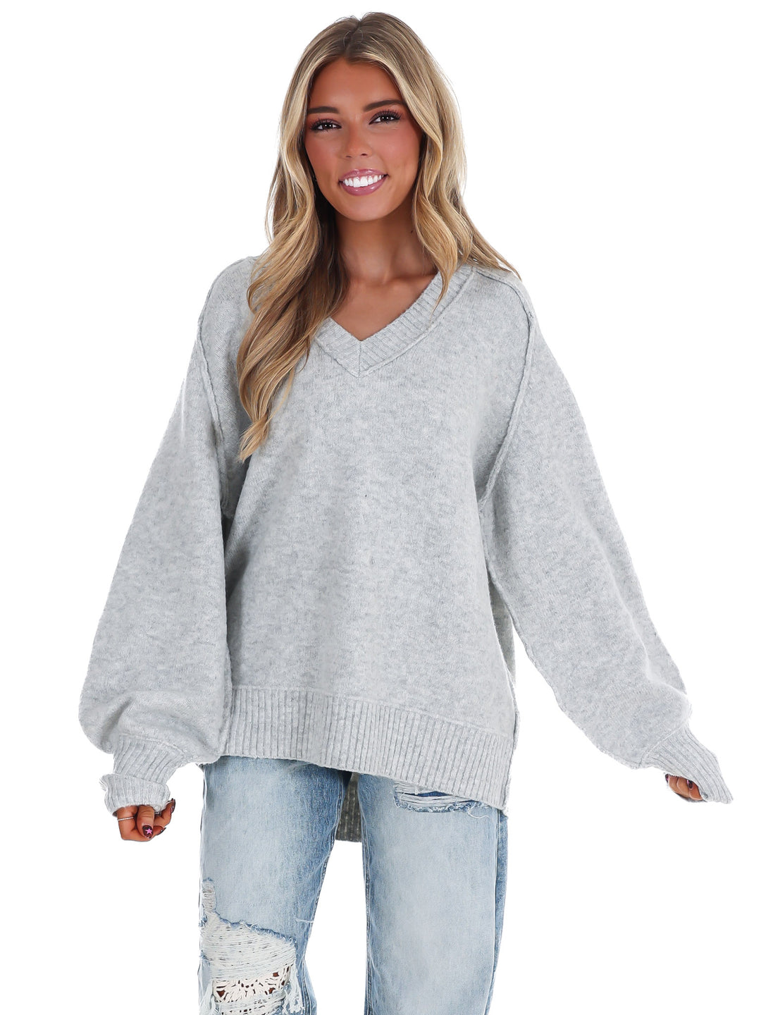 Soft Escape Oversized V-Neck Sweater