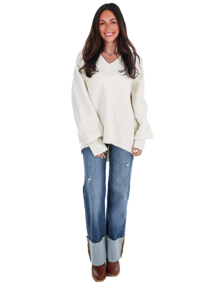 Soft Escape Oversized V-Neck Sweater