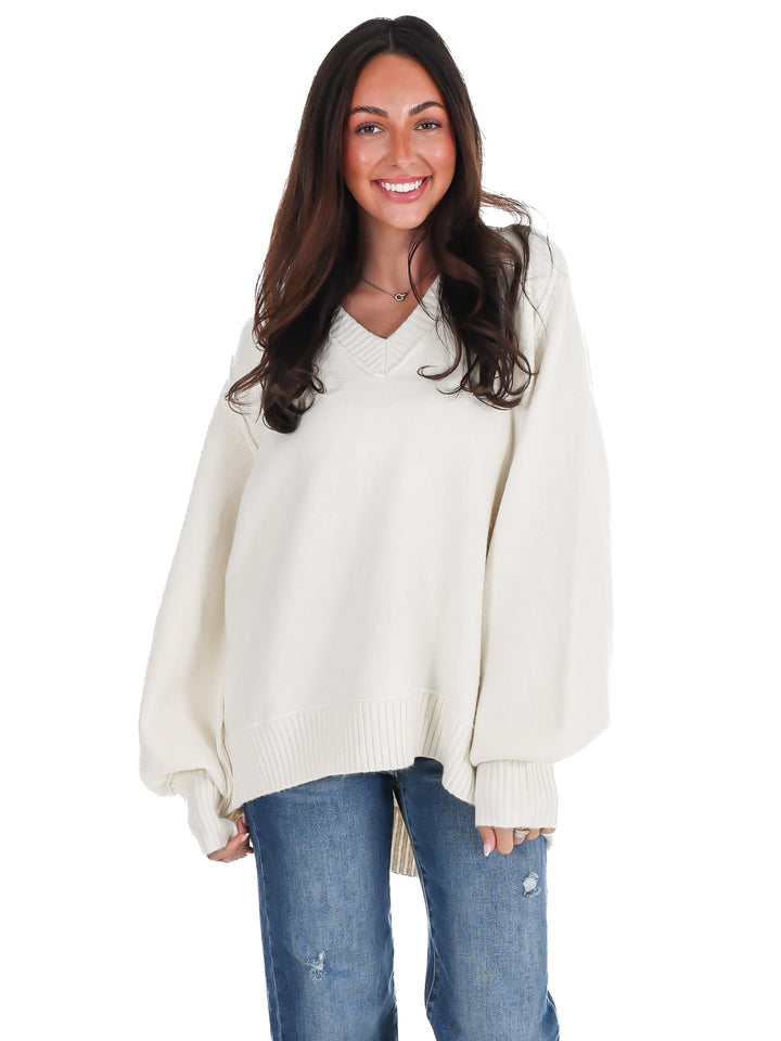 Soft Escape Oversized V-Neck Sweater