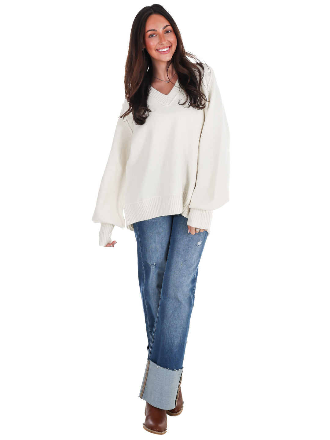 Soft Escape Oversized V-Neck Sweater