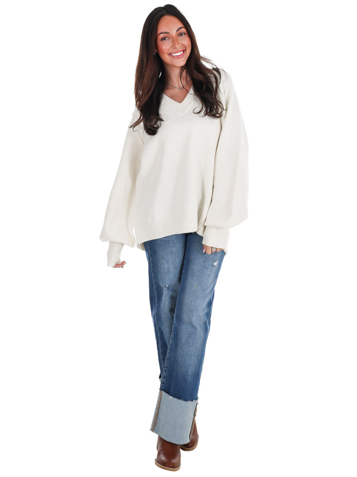 Soft Escape Oversized V-Neck Sweater