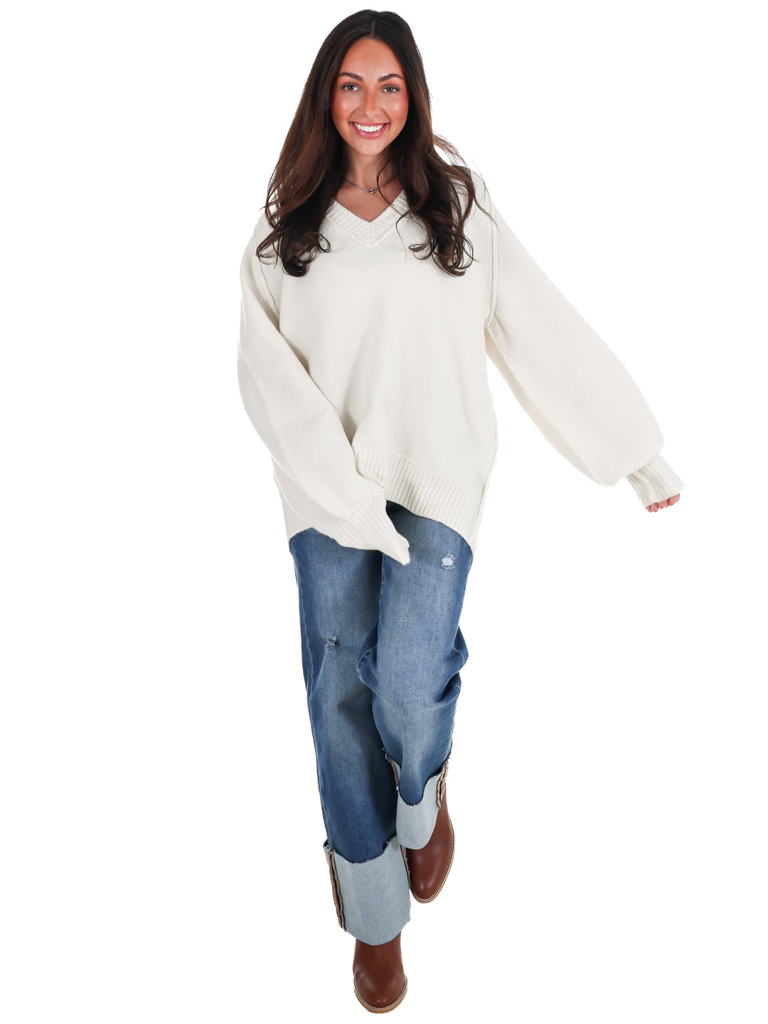 Soft Escape Oversized V-Neck Sweater