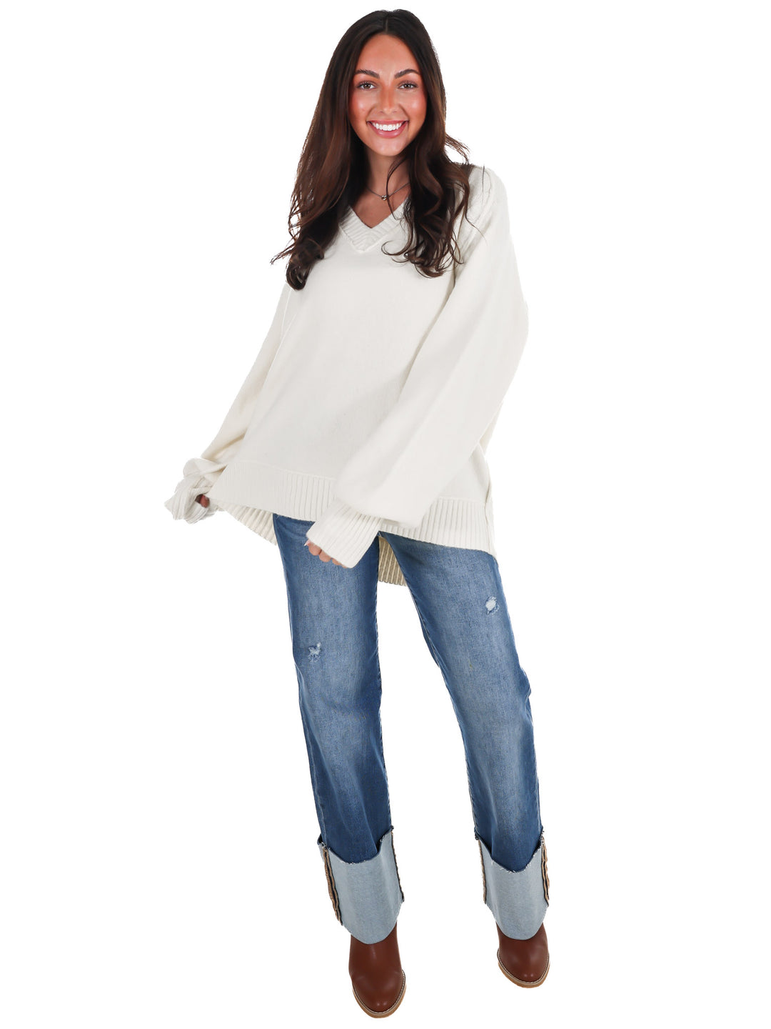 Soft Escape Oversized V-Neck Sweater
