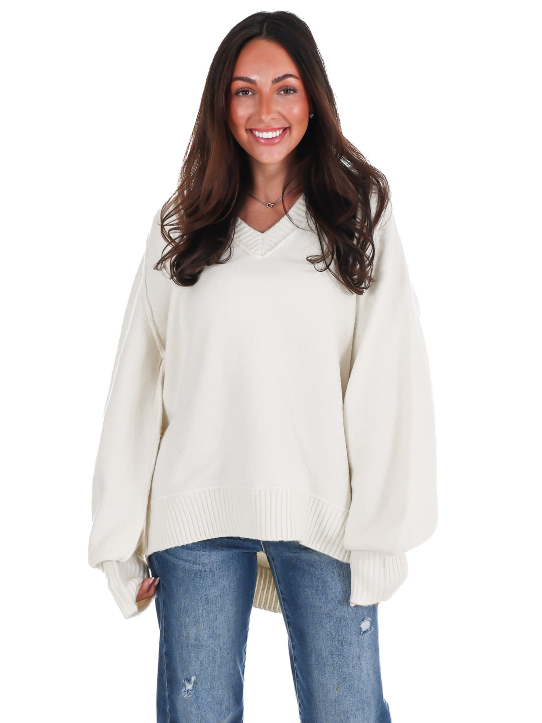 Soft Escape Oversized V-Neck Sweater