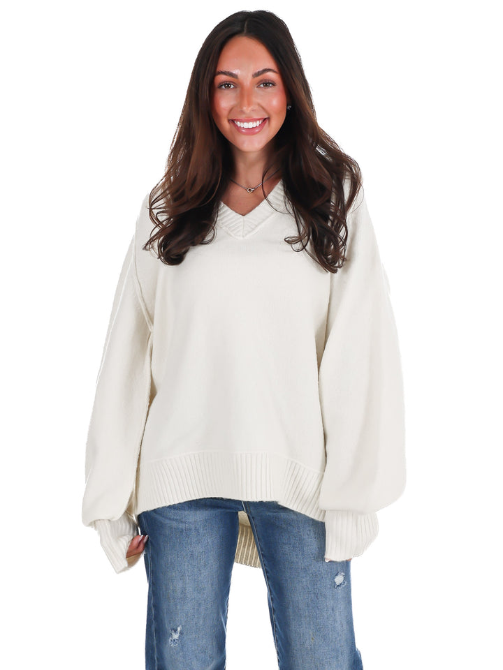 Soft Escape Oversized V-Neck Sweater