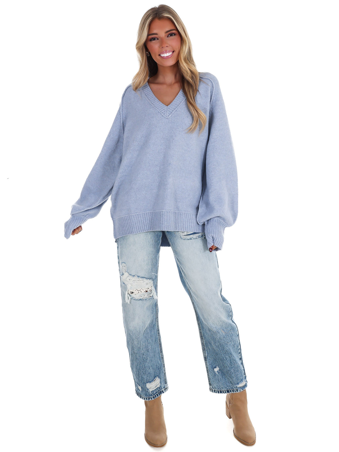 Soft Escape Oversized V-Neck Sweater