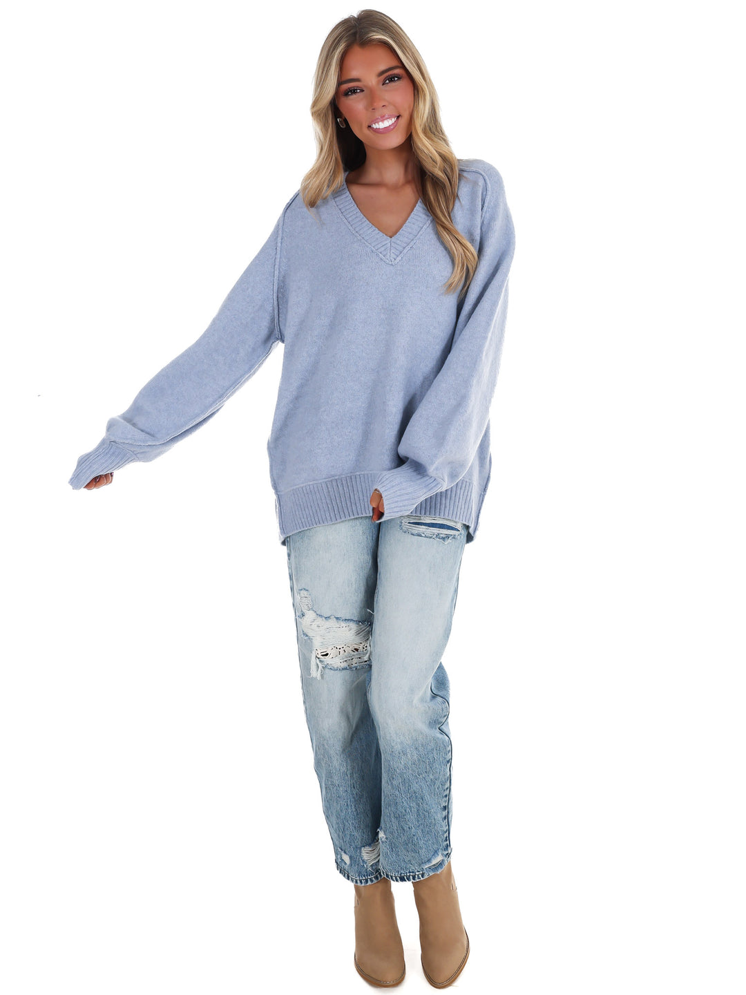 Soft Escape Oversized V-Neck Sweater