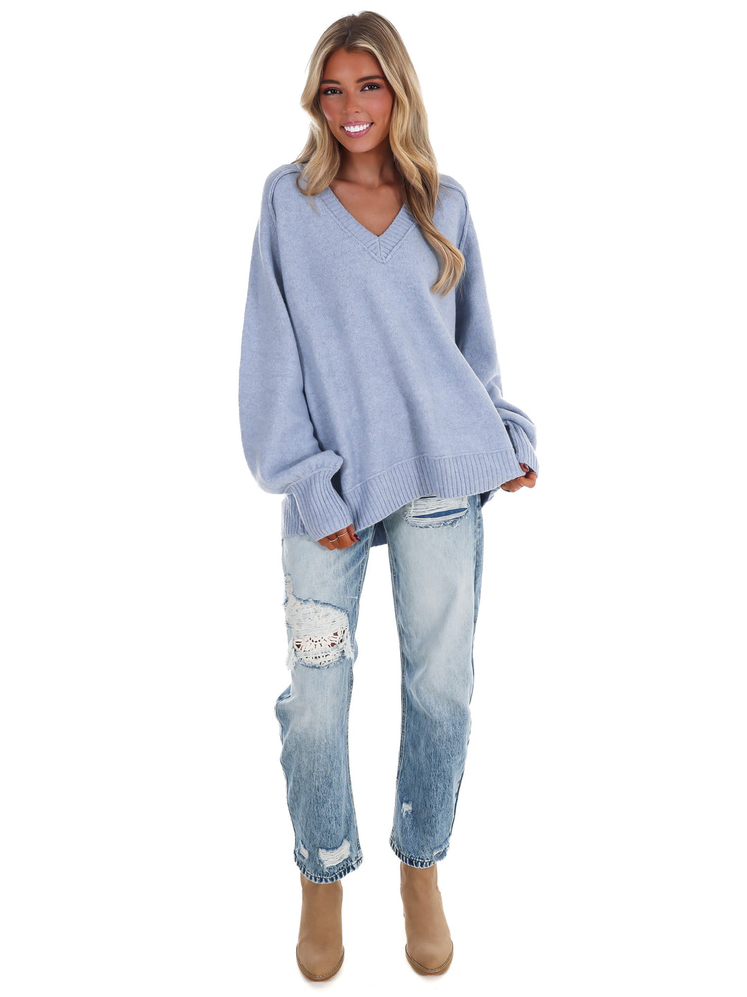 Soft Escape Oversized V-Neck Sweater