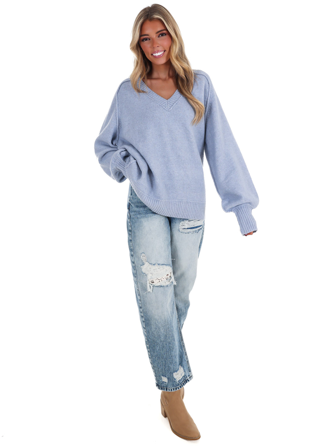 Soft Escape Oversized V-Neck Sweater
