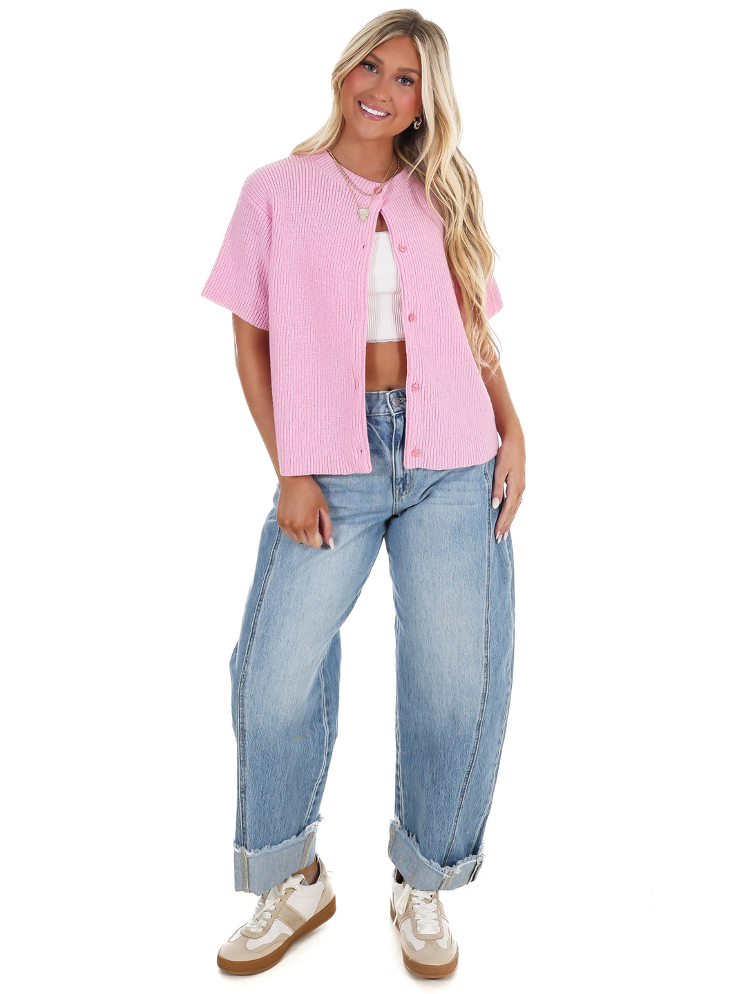 Let's Go There Short Sleeve Sweater Cardigan