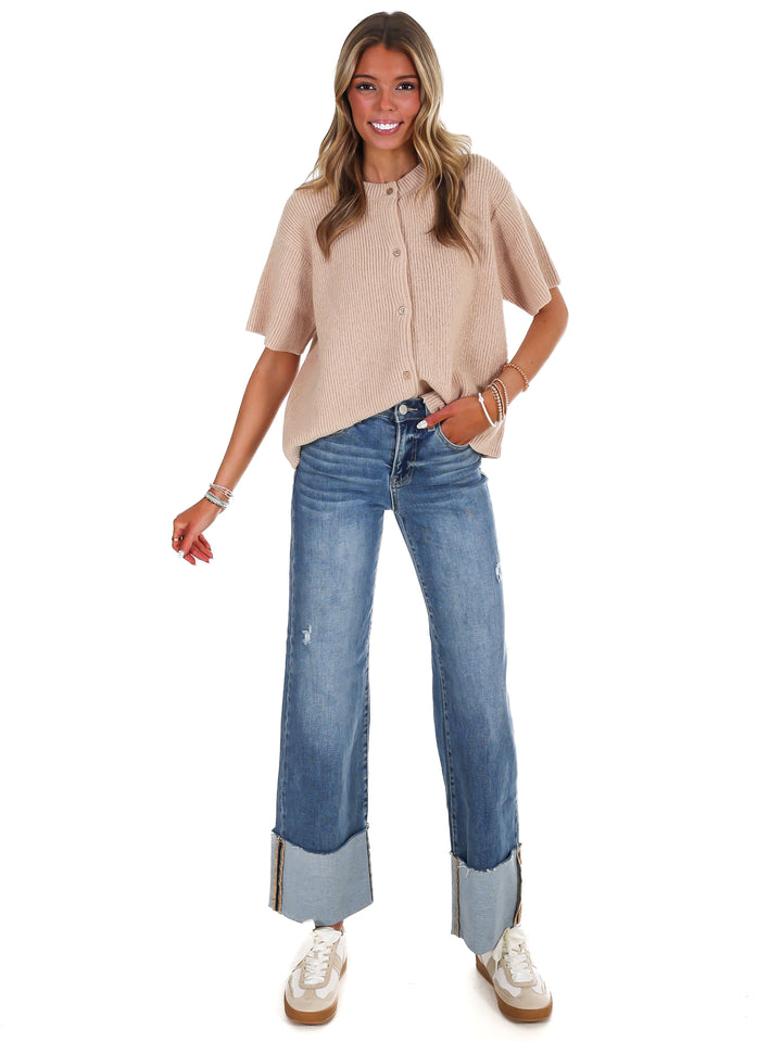 Let's Go There Short Sleeve Sweater Cardigan