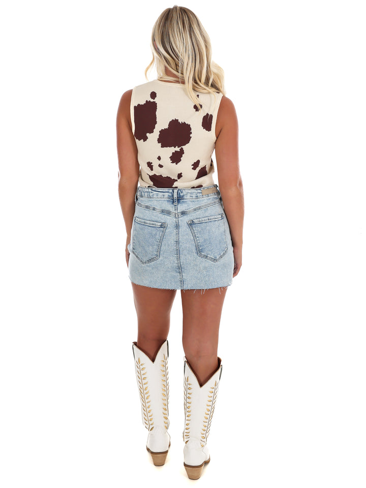 Longhorn Button Front Sweater Top
