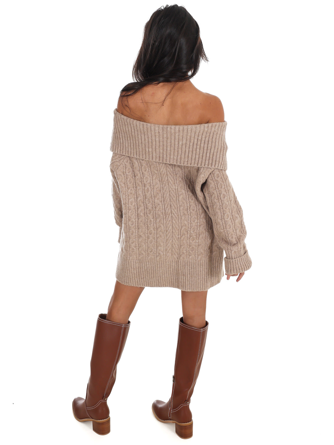 Denver Off Shoulder Cable Knit Sweater