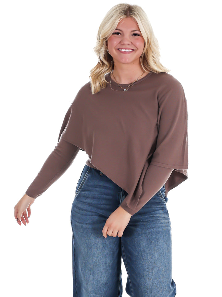 Cozy Crush Asymmetrical Cape Sweater