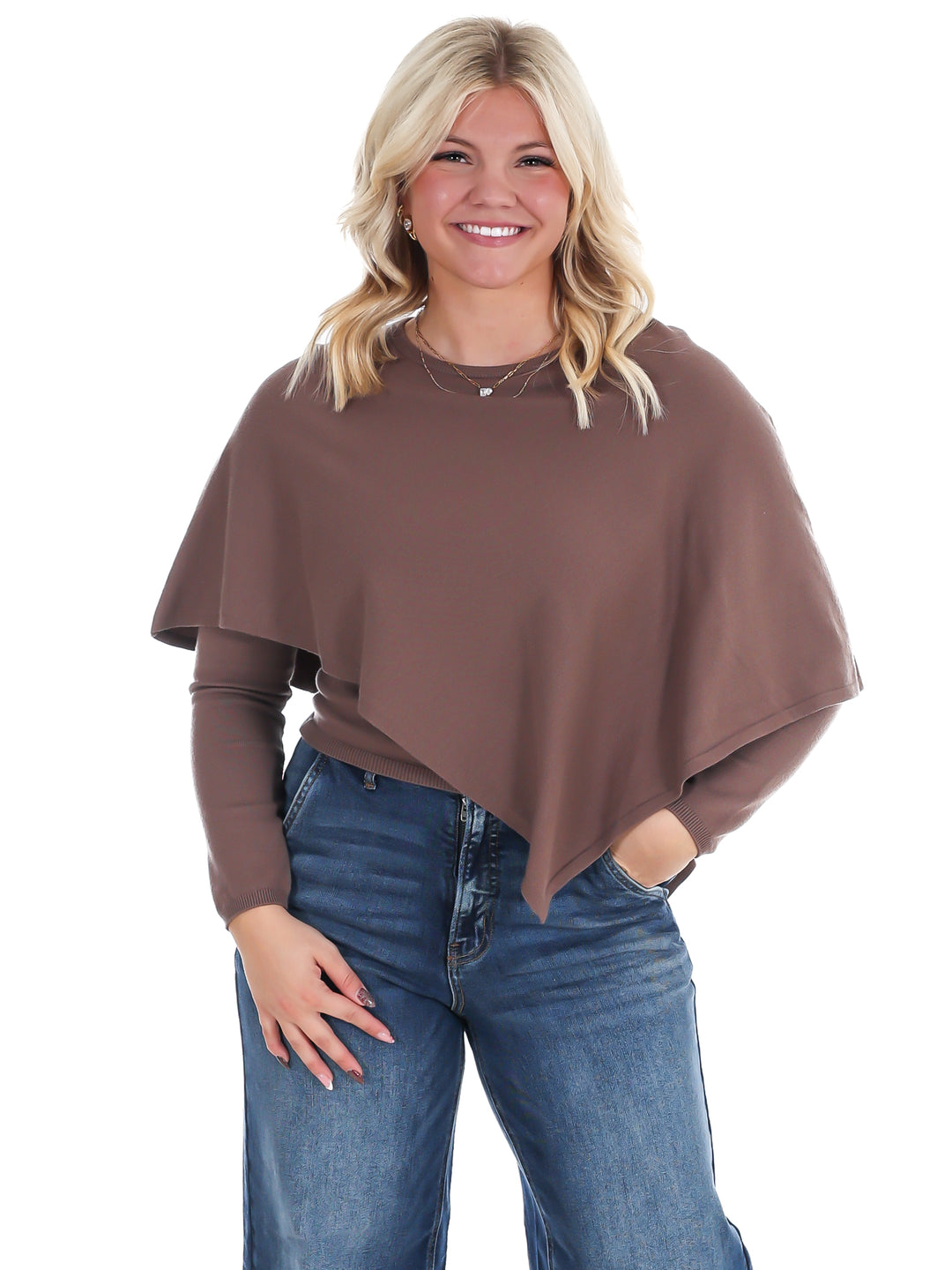 Cozy Crush Asymmetrical Cape Sweater