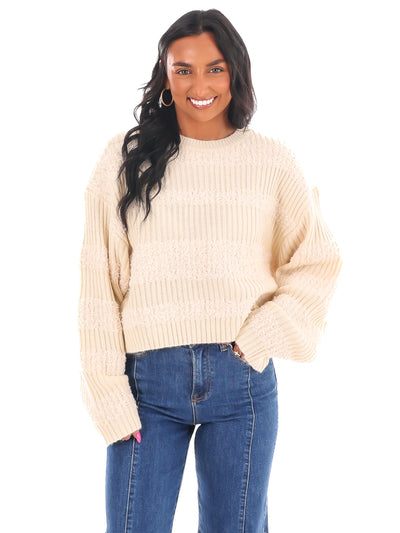 Contrast Cozy Texture Sweater